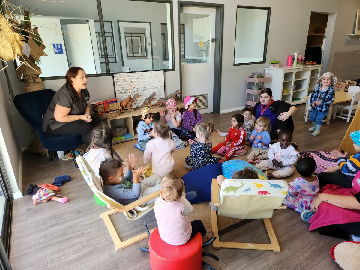 Children learning Auslan sign language