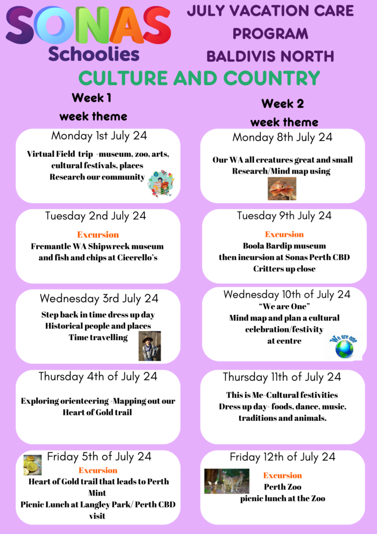 Sonas Baldivis North  – July Vacation Care 
