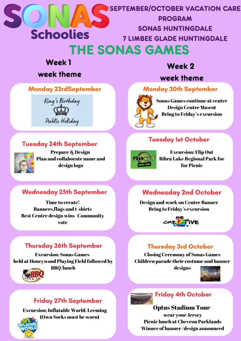 Sonas Huntingdale – Get Ready for School Holiday Fun 